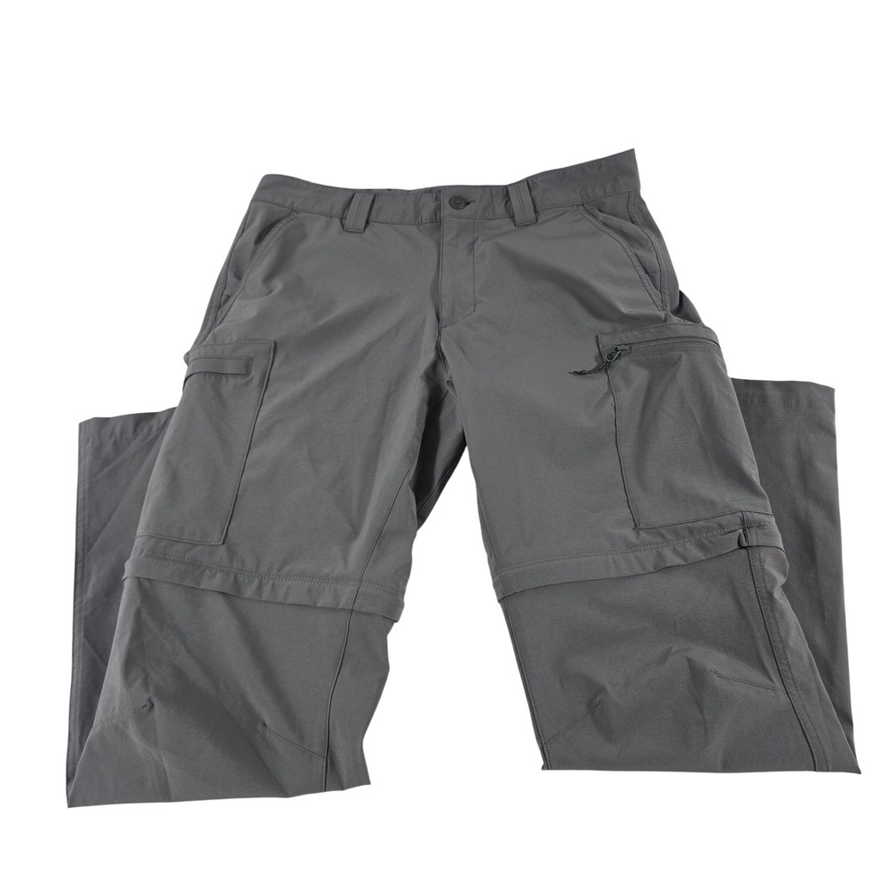 Columbia PFG Mens 34x32 Convertible Cargo Pants Grey Fishing Hiking 15043